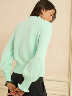 Love & Roses Mint Green Bow Detail Knitted Jumper Outlet