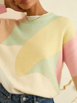 Love & Roses Multicoloured Cosy Print Knitted Jumper Sale