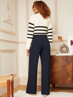Love & Roses Navy Wide Leg Trousers