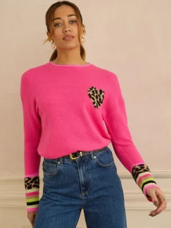 Love & Roses Pink Crew Neck Cosy Jumper New
