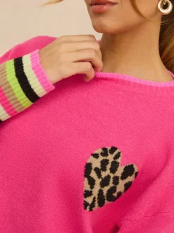 Love & Roses Pink Crew Neck Cosy Jumper New
