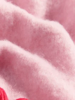 Love & Roses Tassel Cosy Contrast Brushed Scarf Pink/Red Discount