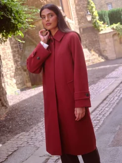 Love & Roses Petite Car Coat Red Outlet