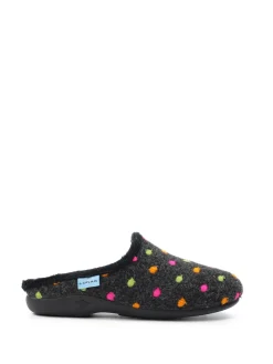 Lunar Black Peanut Polka Dot Mule Slippers Outlet