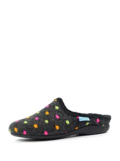 Lunar Black Peanut Polka Dot Mule Slippers Outlet