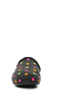 Lunar Black Peanut Polka Dot Mule Slippers Outlet