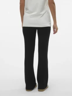 Mamalicious Black Maternity Jersey Flared Leggings New