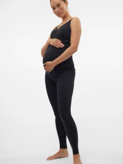 Mamalicious Maternity Seamless Leggings Black Clearance