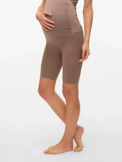 Mamalicious Maternity Seamless Leggings Brown New