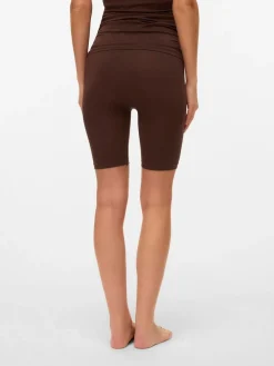 Mamalicious Maternity Seamless Leggings Dark Brown Discount