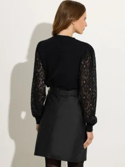 M&Co Black Coated A-Line Skirt Best