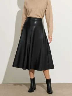 M&Co Black PU Full Skirt Hot