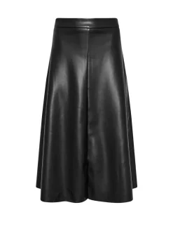 M&Co Black PU Full Skirt Hot