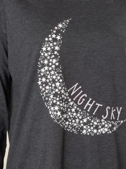 M&Co Grey Night Sky Long Sleeve Wide Leg Pyjamas Set New