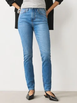 Next Mid Rise Stretch Skinny Jeans Mid Blue Denim Best