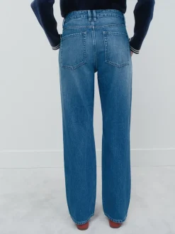 Next Straight Leg Jeans Mid Blue Denim
