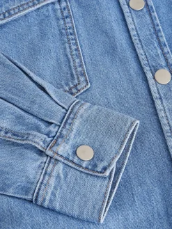 Next Mid Blue Oversize Denim Shirt