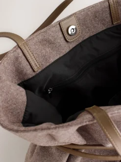 Next Mink Brown Felt Belted Shoulder Bag Hot