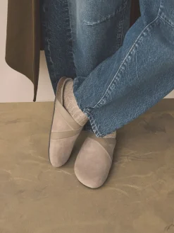 Next Forever Comfort Leather Clean Footbed Clogs Mink Brown New