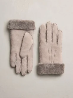 Next N. Premium Leather Sheepskin Gloves Mink Brown