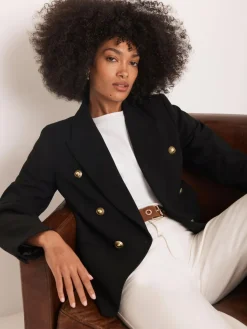 Mint Velvet Black Double Breasted Blazer