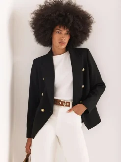 Mint Velvet Black Double Breasted Blazer