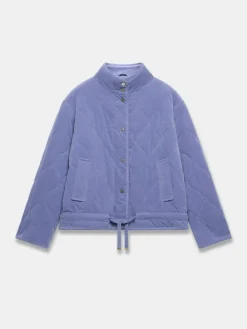 Mint Velvet Blue Cotton Blend Corduroy Quilted Jacket Hot