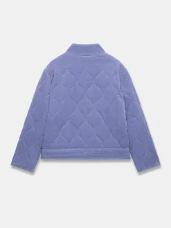 Mint Velvet Blue Cotton Blend Corduroy Quilted Jacket Hot