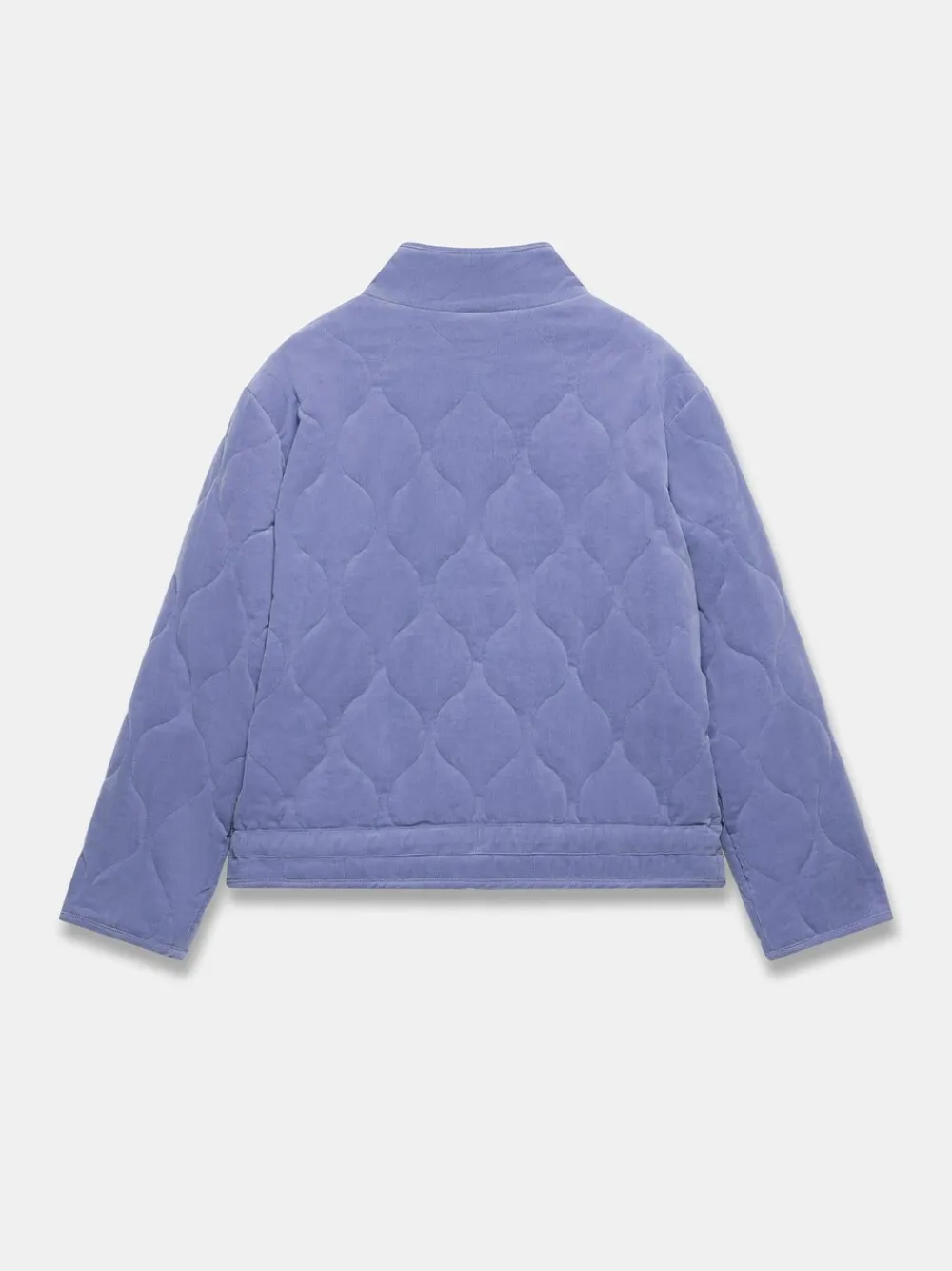 Mint Velvet Blue Cotton Blend Corduroy Quilted Jacket Hot