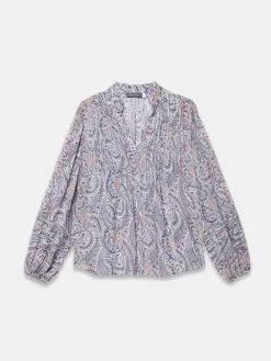 Mint Velvet Brown Paisley Print Blouse New