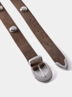 Mint Velvet Statement Leather Belt Brown Discount