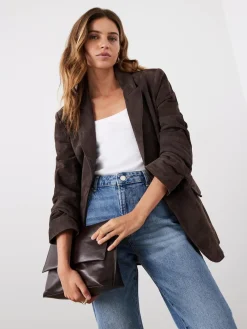 Mint Velvet Brown Suede Blazer Clearance