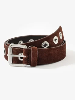 Mint Velvet Brown Suede Eyelet Belt Outlet