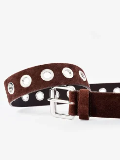 Mint Velvet Brown Suede Eyelet Belt Outlet