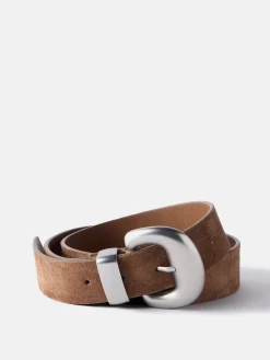 Mint Velvet Brown Suede Statement Buckle Belt Discount
