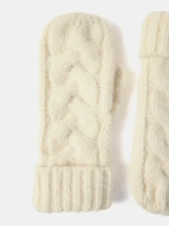 Mint Velvet Cream Cream Cable Knit Mittens Best
