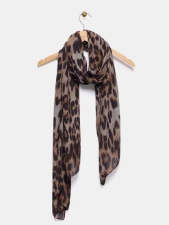 Mint Velvet Cream Leopard Print Scarf Hot