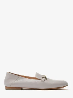 Mint Velvet Leather Camille Loafers Stone Cream Best