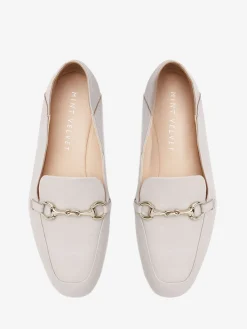 Mint Velvet Leather Camille Loafers Stone Cream Best