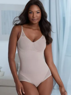Miraclesuit Extra Firm Sexy Sheer Shaping Underwired Bodybriefers Fawn