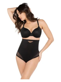 Miraclesuit High Waisted Sheer Firm Tummy Control Thong Black Discount