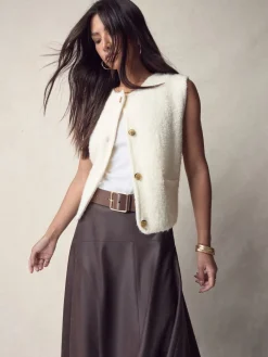 Next N. Premium Made In Italy Wide Leather Belt Mocha Brown