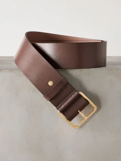 Next N. Premium Made In Italy Wide Leather Belt Mocha Brown
