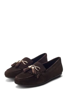 Moda in Pelle Essana Chain And Tassel Detail Moccasins Brown Discount