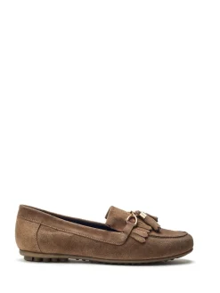 Moda in Pelle Essana Chain And Tassel Detail Moccasins Natural Clearance