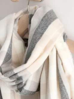 Next Midweight Scarf Monochrome Check Clearance