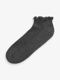Next Monochrome Frill Top Cushion Sole Trainer Socks 4 Pack Discount