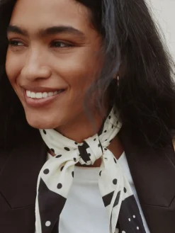 Next Monochrome Polka Dot Print Satin Square Scarf