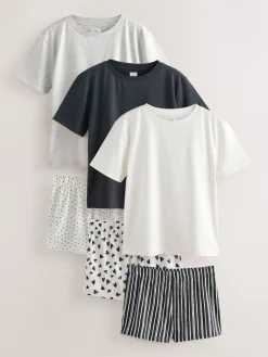Next Monochrome Short Set Pyjamas 3 Pack Best
