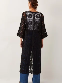Monsoon Cara Crochet Beach Cover-Up Black Discount